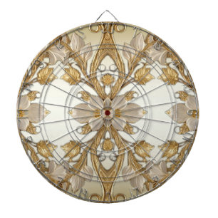 Cible De Fléchettes Fleurs blanches Armoire décorative or