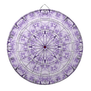 Cible De Fléchettes Fleurs blanches violettes Tableau noir