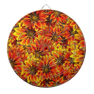 Cible De Fléchettes Fleurs de soleil orange