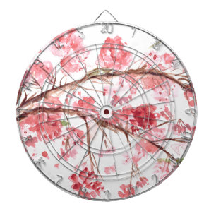 Cible De Fléchettes Fleurs roses de cerisier florales Sakura asiatique