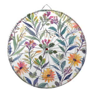 Cible De Fléchettes Fleurs sauvages colorées   Aquarelle florale magni