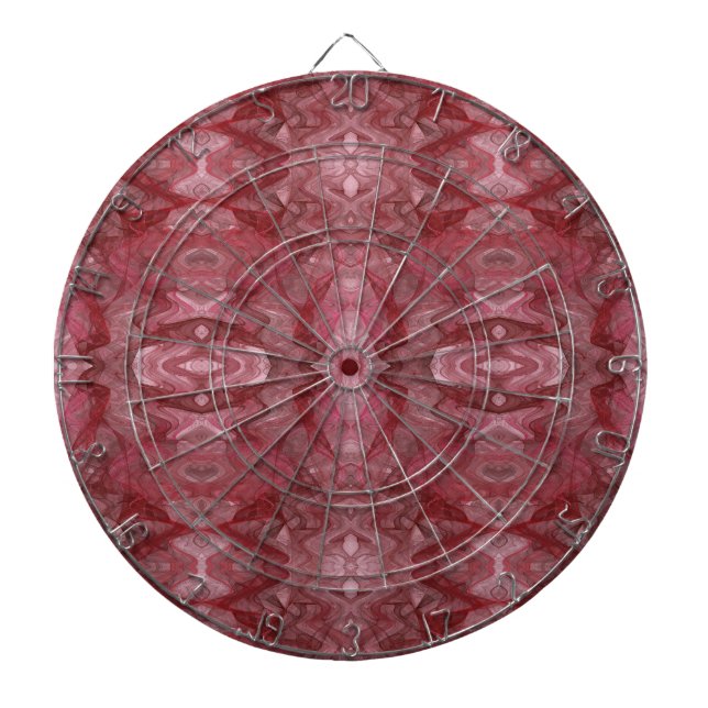 Cible de flechettes fractale rouge et rose (Devant)