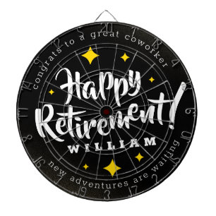 Cible De Fléchettes Fun Gold Glitter Stars Retirement New Adventures
