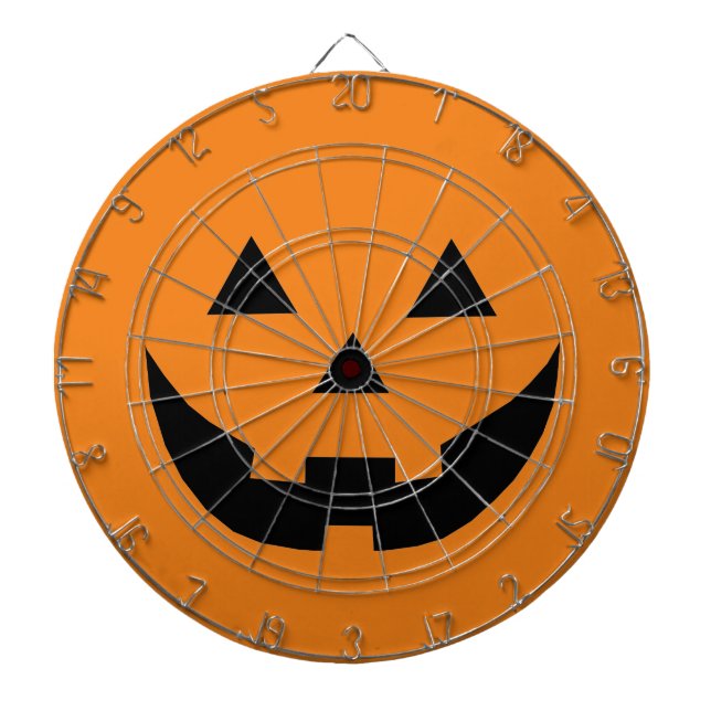 Cible De Fléchettes Fun orange Jack-o'-lantern visage citrouille Hallo (Devant)