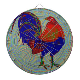 Cible De Fléchettes Gamecock:  Rooster impressionniste