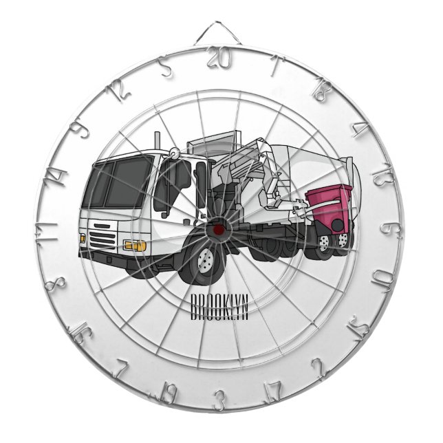 Cible De Fléchettes Garbage truck cartoon illustration  (Devant)