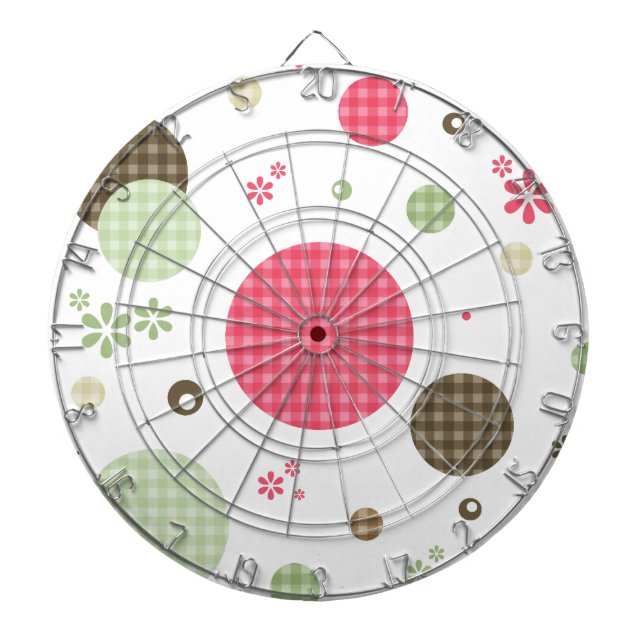 Cible De Fléchettes Girly Rose En vichy Cercles Motifs mignonnes margu (Devant)