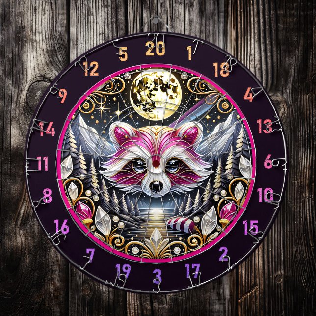 Cible De Fléchettes Golden Moon brille sur Pink Raccoon (Créateur téléchargé)