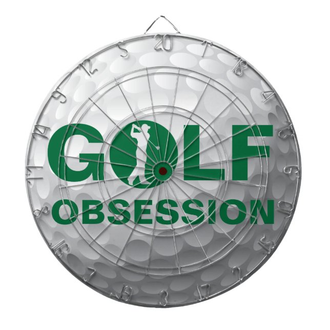 Cible De Fléchettes Golf Obsession Golfball Green White Darboard (Devant)