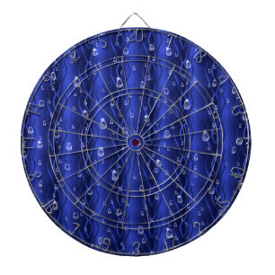 Cible De Fléchettes gouttes de pluie sur le métal bleu