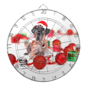 Cible De Fléchettes Grand Danois avec ornements de Noël Cadeaux