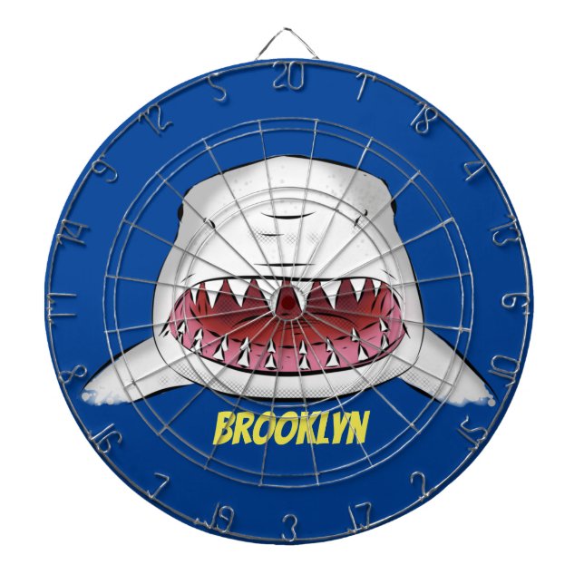 Cible De Fléchettes Grand requin blanc moyen dessin animé (Devant)