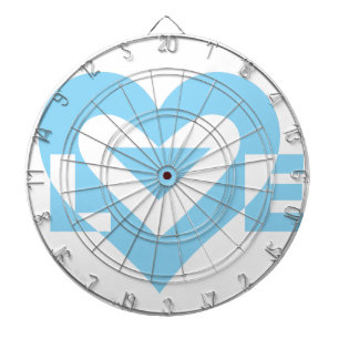 Cible De Fléchettes Graphique d'amour cool, Bleu