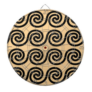 Cible De Fléchettes Grec Meander Key Waves Motif Brown