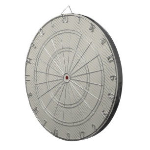 Cible De Fléchettes Gris Argent Lignes courbes Chic flux abstrait