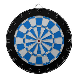 Cible de flechettes : Gris argenté, bleu, et noir