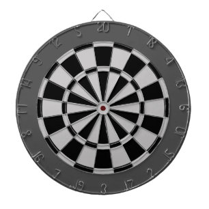 Cible de flechettes : Gris argenté, noir, et