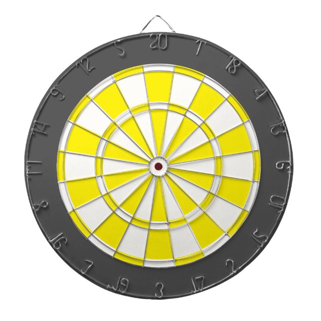 Cible de flechettes : Gris blanc, jaune, et de (Devant)