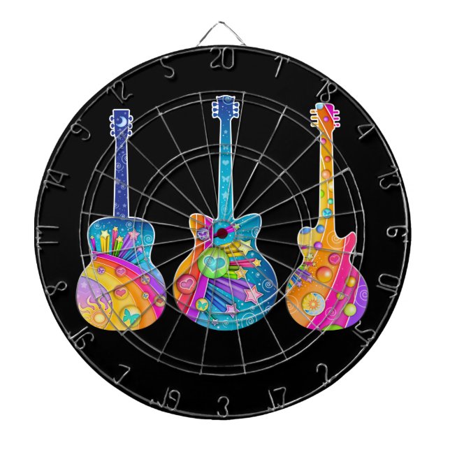 CIBLE DE FLECHETTES GUITARS (Devant)