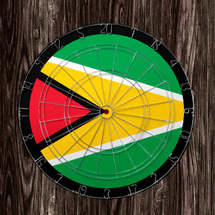 Cible De Fléchettes Guyana Drapeau Tableau noir & Guyana / Jeu