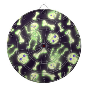 Cible De Fléchettes Halloween Cute Éffrayant Squelette brillant Os Crâ