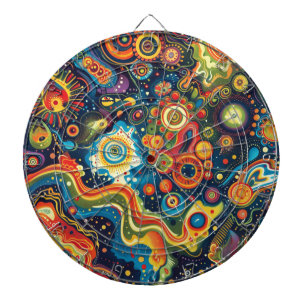 Cible De Fléchettes Hippie Art Dartboard