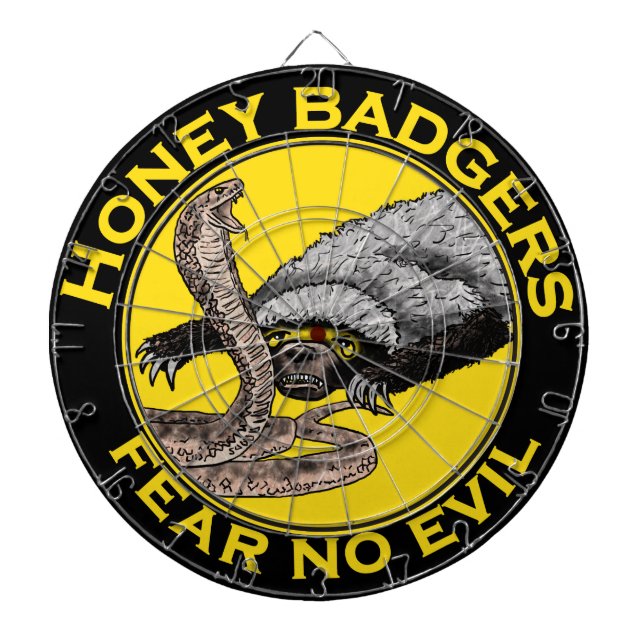 Cible De Fléchettes Honey Badgers ne crains pas mal Jaune effrayant An (Devant)