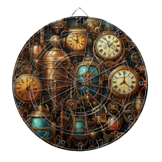 Cible De Fléchettes Horloges Steampunk Darboard (Devant)