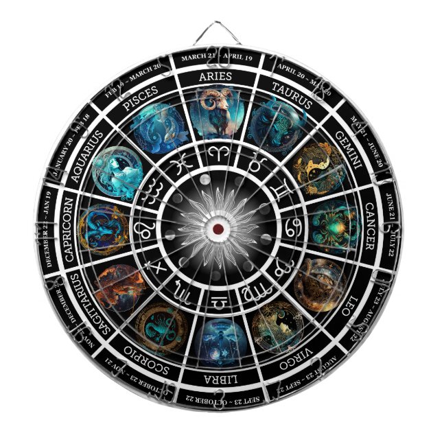 Cible de flechettes Horoscope Zodiaque - Avec 12 Z (Devant)