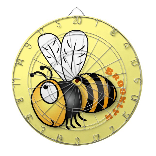 Cible De Fléchettes Illustration de dessin animé d'abeilles joyeux (Devant)