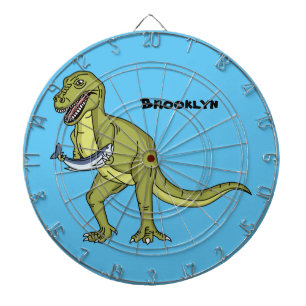 Cible De Fléchettes Illustration de dinosaure T rex drôle