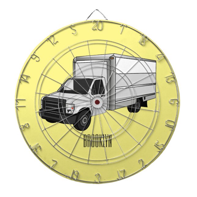 Cible De Fléchettes Illustration de la caricature du camion-boîte (Devant)