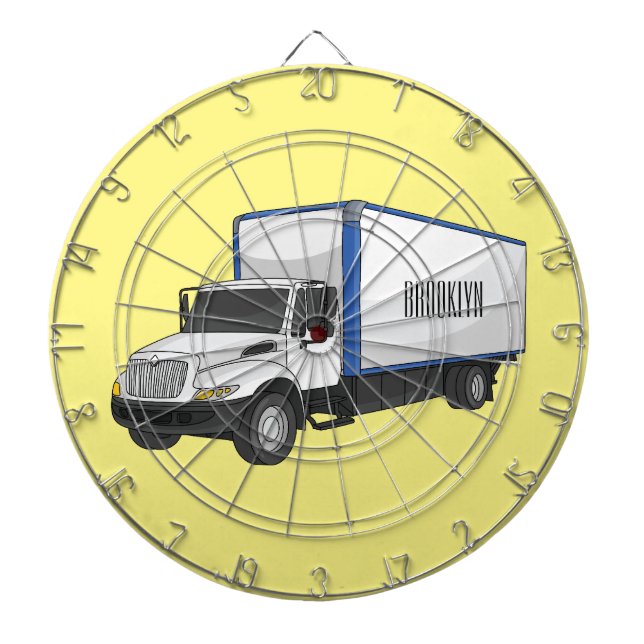Cible De Fléchettes Illustration de la caricature du camion-boîte (Devant)