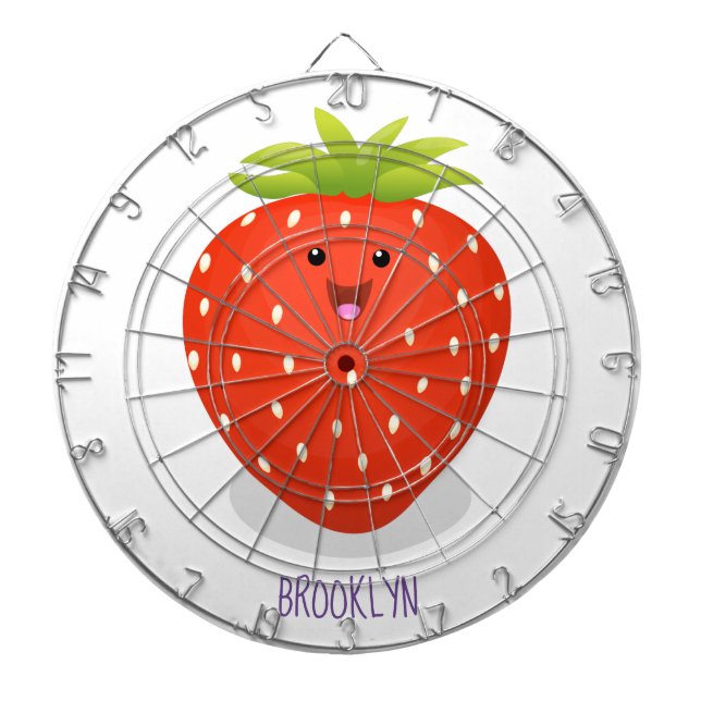 Cible De Fléchettes Illustration de la fraise Cute kawaii (Devant)