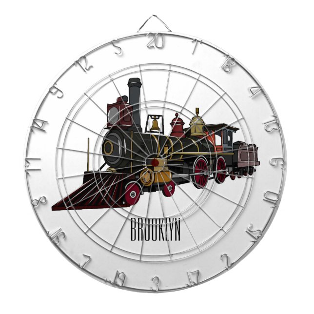 Cible De Fléchettes Illustration de la locomotive à vapeur (Devant)