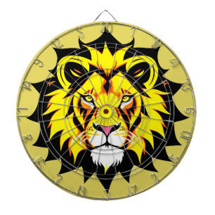Cible De Fléchettes Illustration de tête de lion avec détails complexe