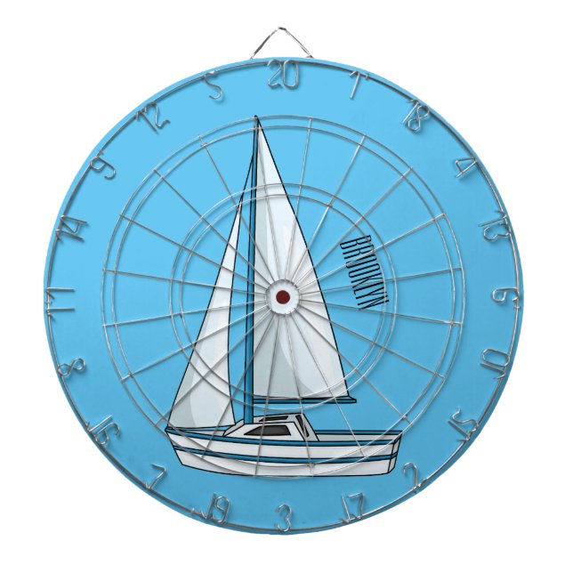 Cible De Fléchettes Illustration de voilier (Devant)