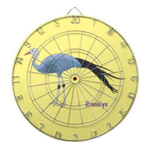 Cible De Fléchettes Illustration d'oiseau de grue bleue