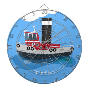 Cible De Fléchettes Illustration d'un bateau à chalutier mignon