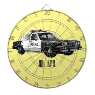 Cible De Fléchettes Illustration d'une voiture de police