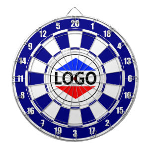 Cible De Fléchettes Image de logo personnalisée sur fond bleu et blanc