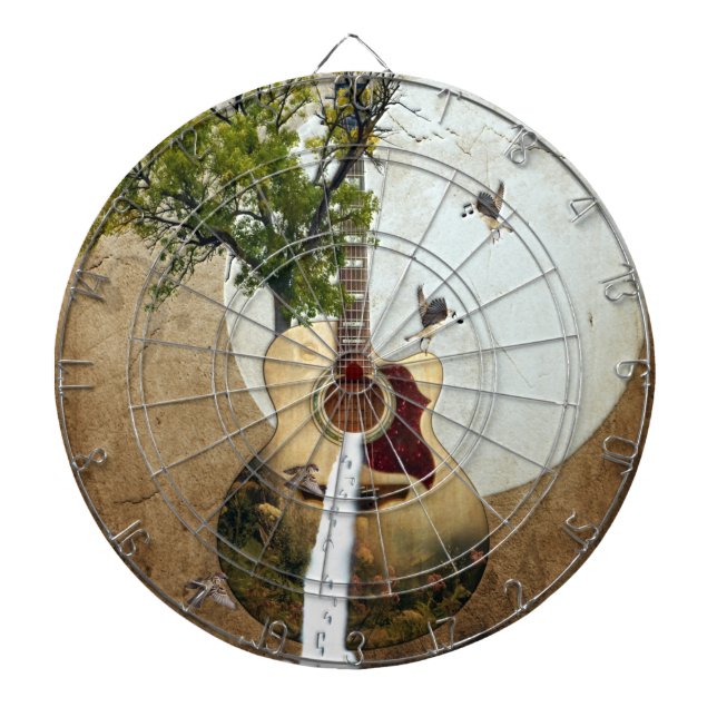 Cible De Fléchettes Imaginaire de guitare décoré (Devant)