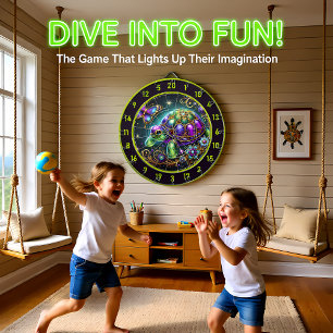 Cible De Fléchettes Imaginaire Tortue papillon rustique Lodge Décor