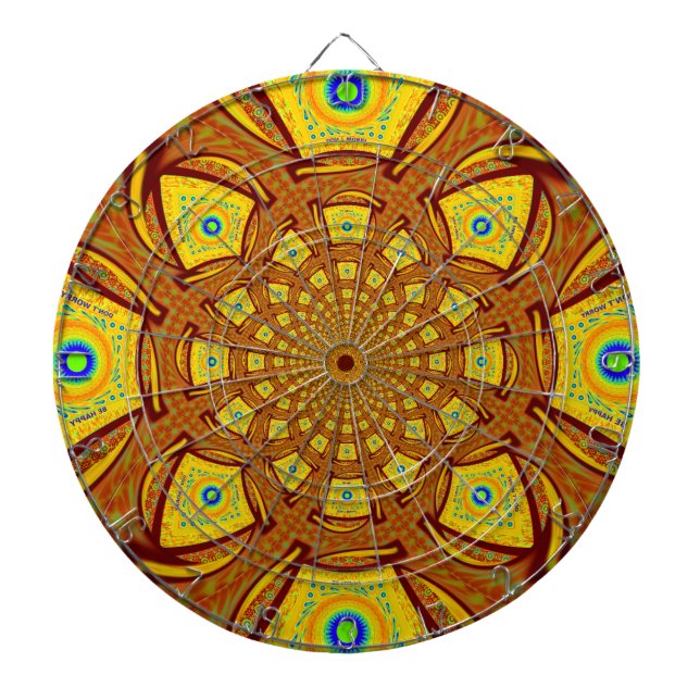 Cible De Fléchettes Impression d'art Kaleidoscope d'or (Devant)