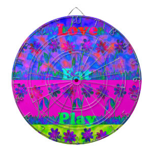 Cible De Fléchettes Imprimer Art Motivational Vibrant "Eat Love & Play