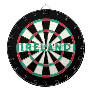 Cible De Fléchettes IRELAND Irish Old Classic Design Texte vert