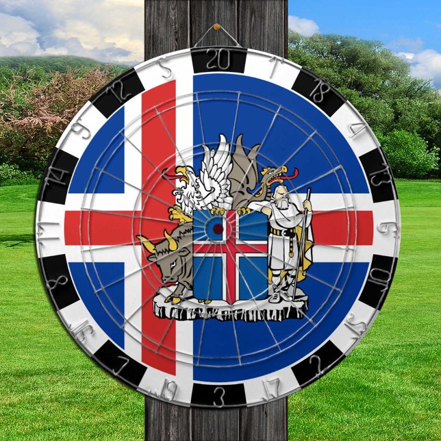 Cible De Fléchettes Islande Dartboard, jeu de société, Drapeau islanda (Créateur téléchargé)