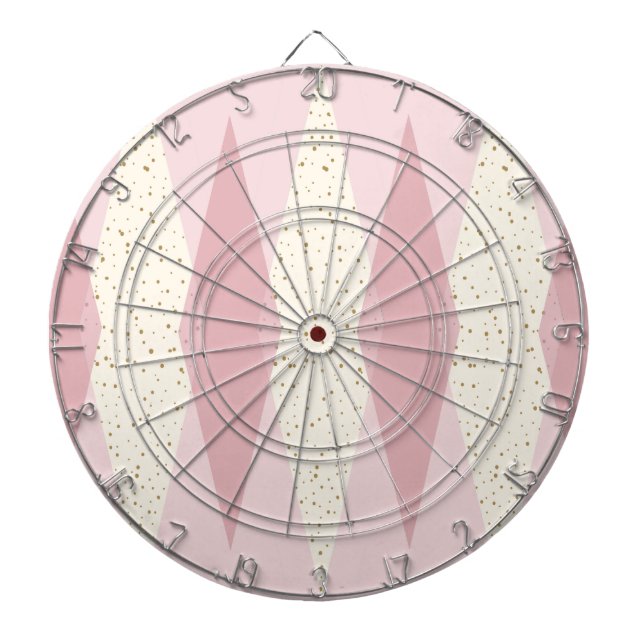 Cible de flechettes Jacquard rose moderne du milie (Devant)