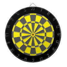Cible de flechettes : Jaune, gris de charbon de