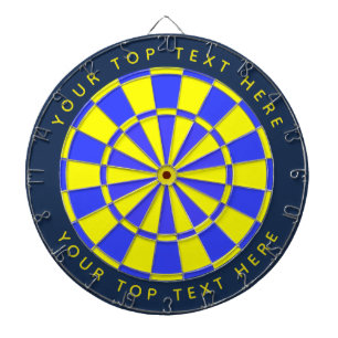 Cible De Fléchettes Jaune, lilas, bleu, texte personnalisé